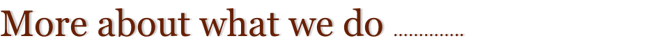 More about what we do …………..